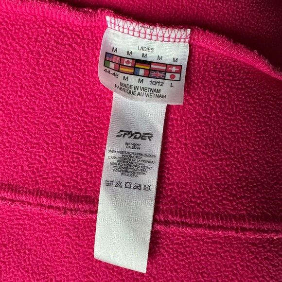 Spyder Core Sweater Fleece Lined Jacket Warm Outdoor Ski Layer Cozy Pink Medium - Picture 4 of 9